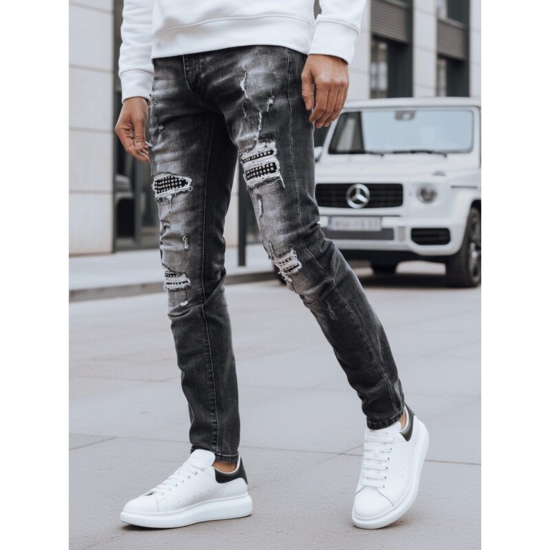 Dstreet Trendy vybíjané pánske rifle čierne 63348478