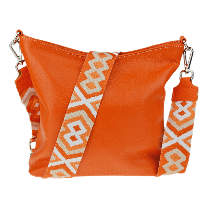 Oranžová kožená talianska crossbody kabelka Amalia Arancia V 67861739