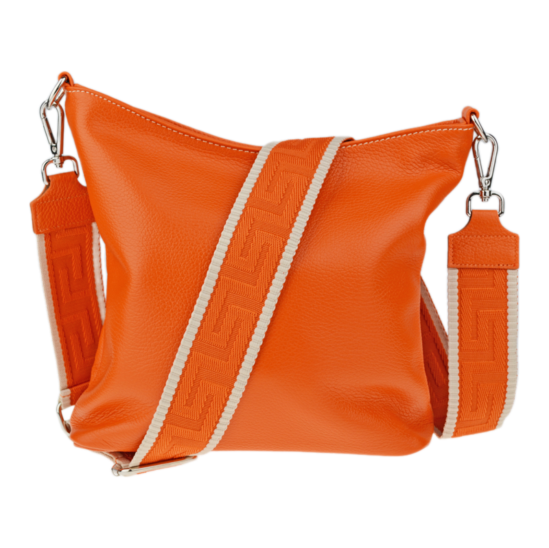 Oranžová kožená talianska crossbody kabelka Amalia Arancia IV 67861738