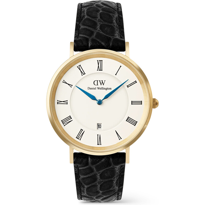 Daniel Wellington Classic 40 Roman Numerals Black Croc Belly G 67603295