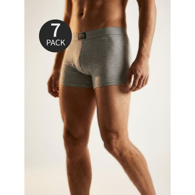 Sinsay - Bavlnené boxerky 7 pack - svetlošedá 67446991