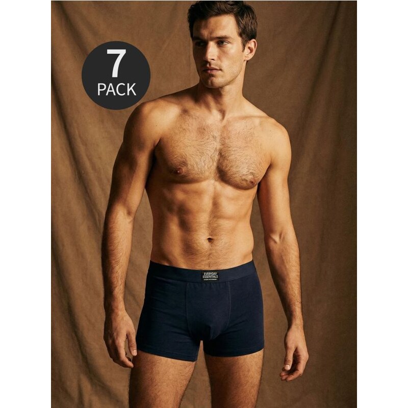 Sinsay - Bavlnené boxerky 7 pack - tmavomodrá 67453286