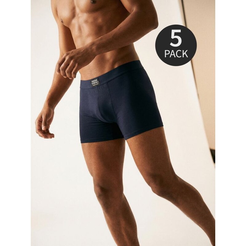 Sinsay - Bavlnené boxerky, balenie 5 kusov - tmavomodrá 67842398