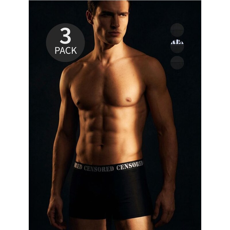 Sinsay - Bavlnené boxerky 3 balenie - čierna 67723023