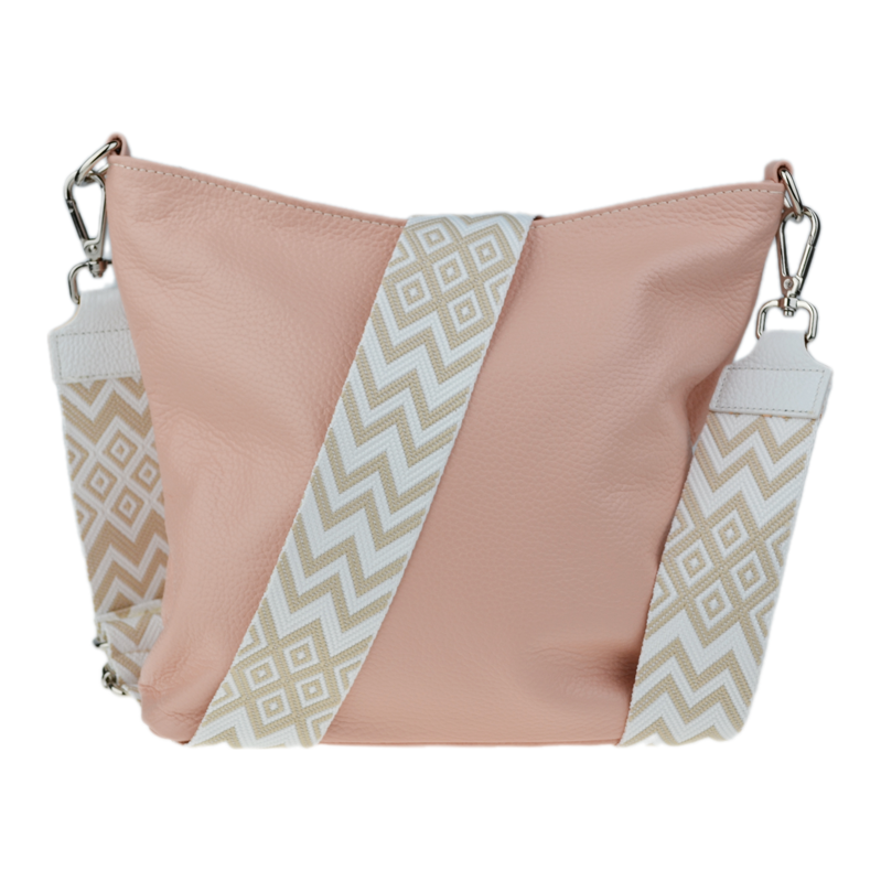 Ružová kožená talianska crossbody kabelka Amalia Rosa Chiara V 67861743