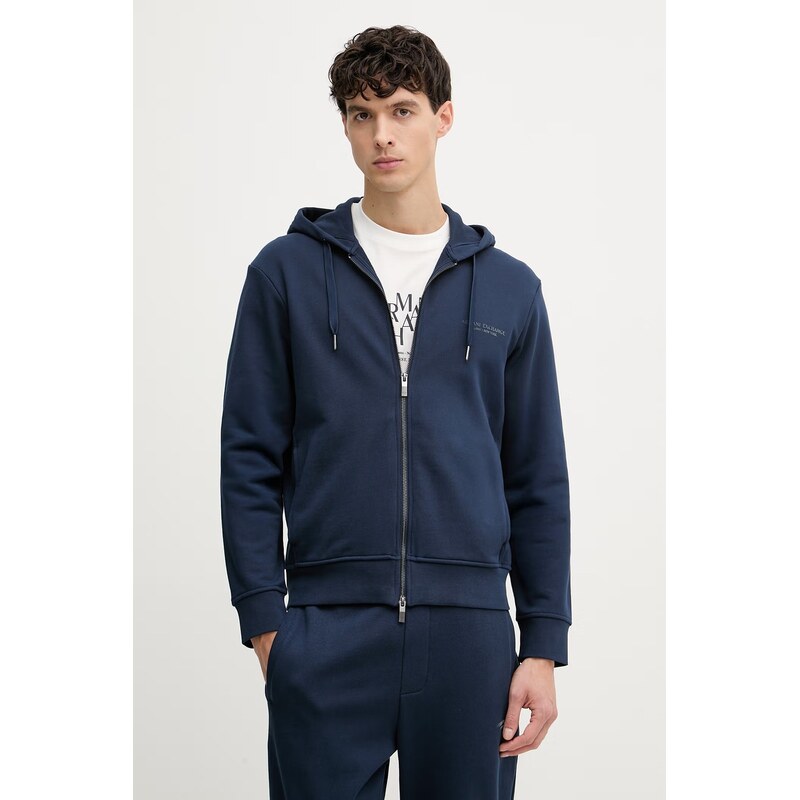 Armani Exchange mikina na zips s kapucňou pánska bavlnená 67866932