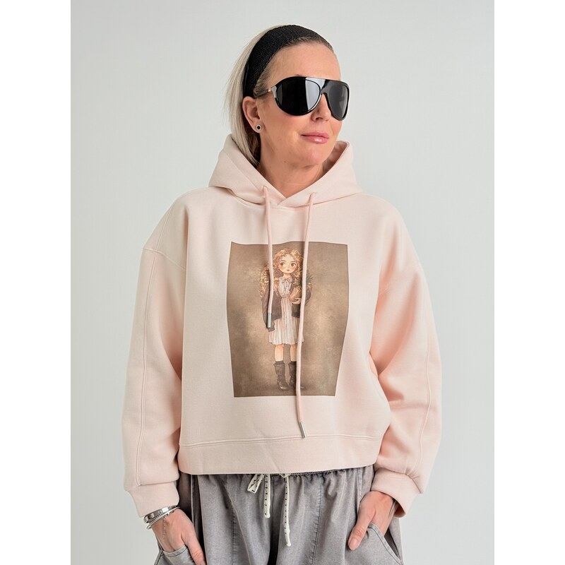 Voga Móda Púdrovo ružová mikina GIRL 67861787