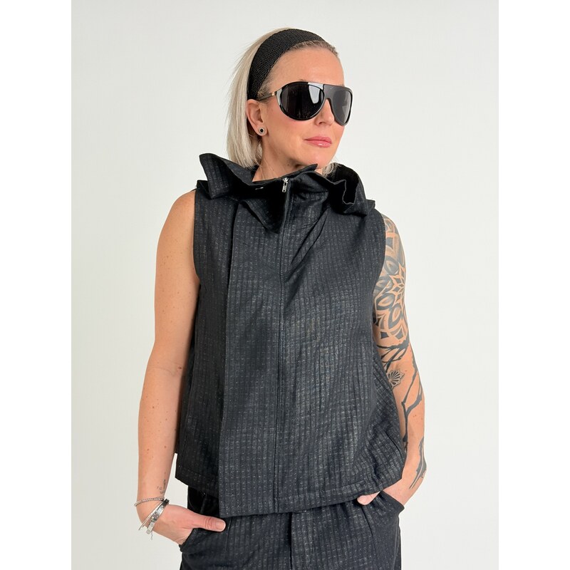 E-shop WENDY TRENDY Čierna vesta LUCY