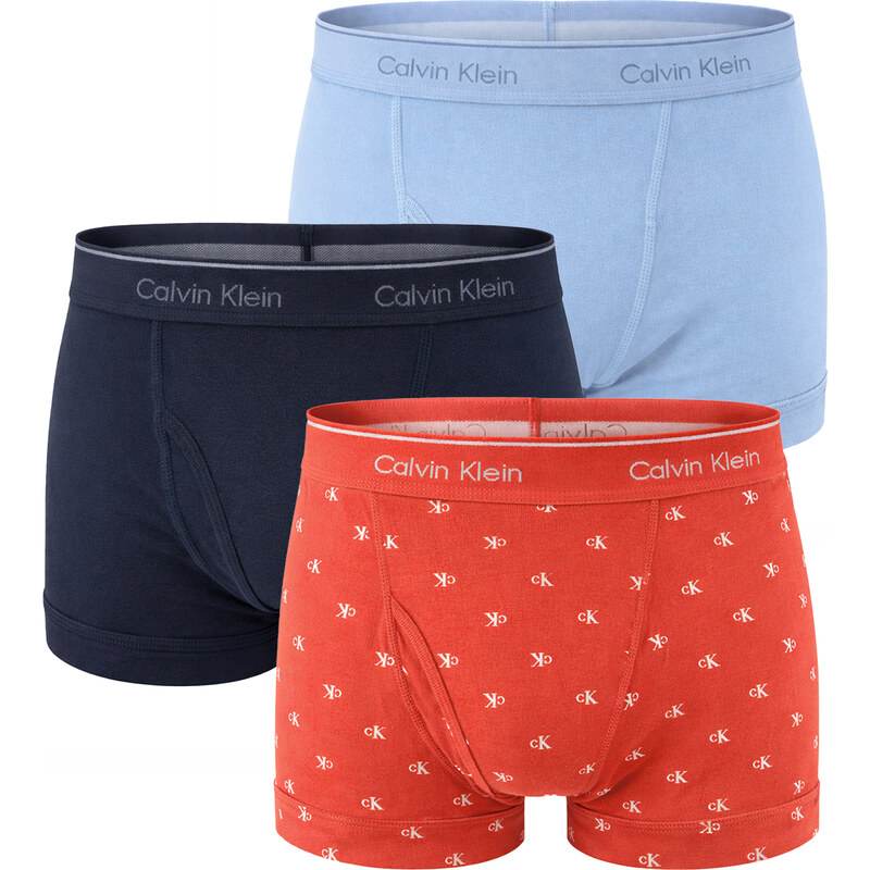 CALVIN KLEIN - boxerky 3PACK 100% pure cotton punch diamond spectrum 67861971