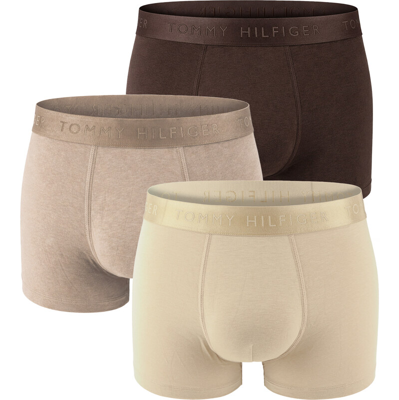 TOMMY HILFIGER - boxerky 3PACK everyday luxe dark coffe & beige tones 67861974