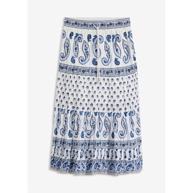 bonprix Maxi sukňa z čistej bavlny, farba modrá 62741170