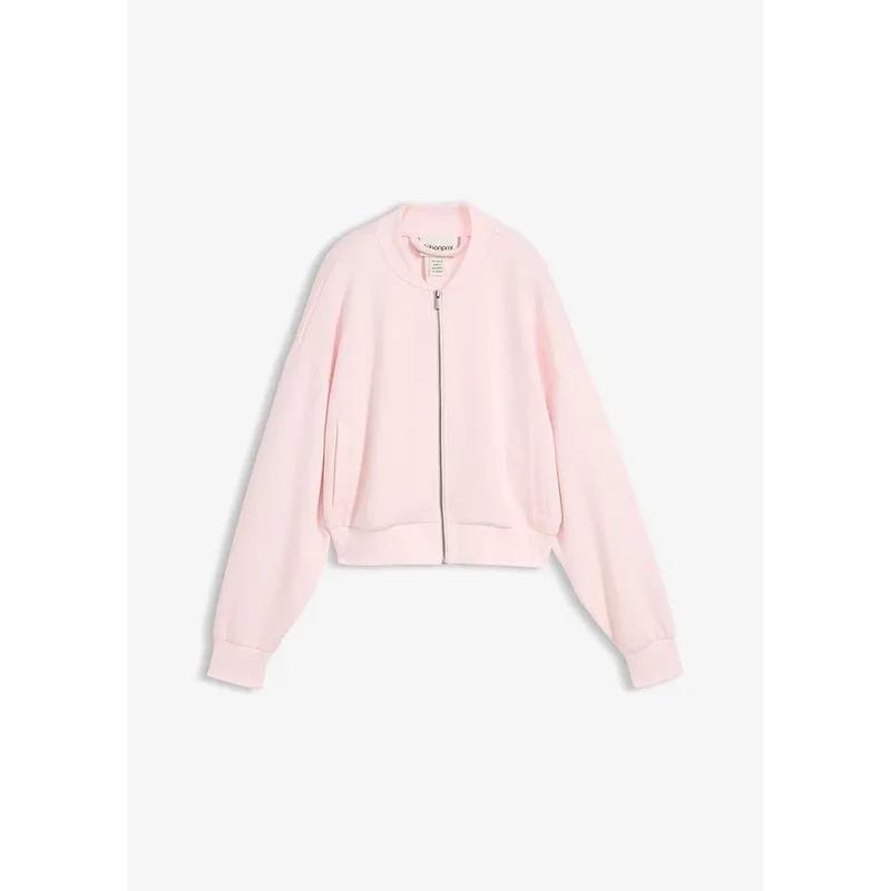 bonprix Mikinový bluzón z mäkkého viskózového mixu, farba ružová 67863028