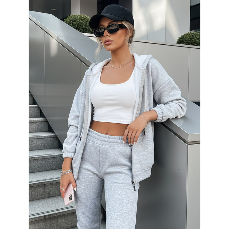 BASIC Sivá teplákovka na zips AMILIA PREMIUM AY0778 37378591