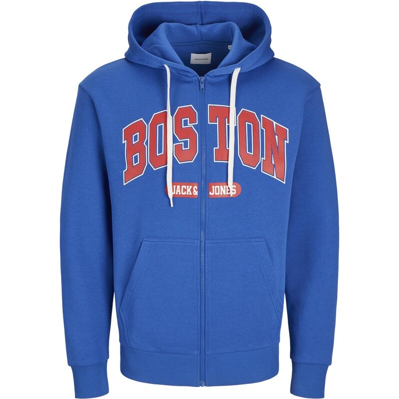 JACK & JONES Tepláková bunda Bradley modrá / červená / biela 67867109