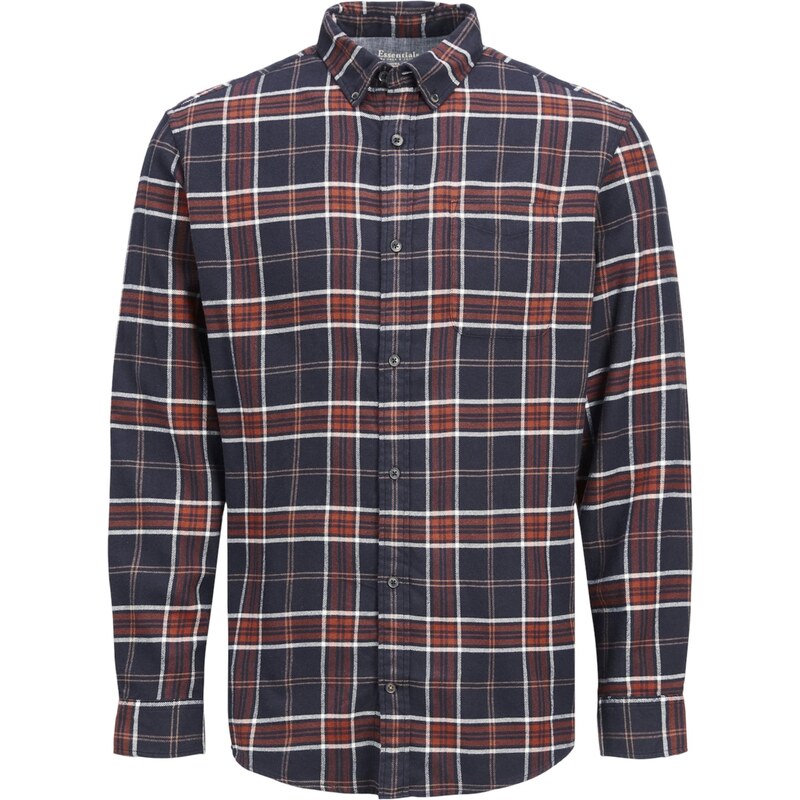 JACK & JONES Košeľa Joshua Buffalo námornícka modrá / oranžová / biela 67867113