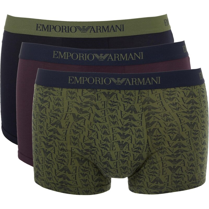 Emporio Armani Boxerky námornícka modrá / zelená / bordová / čierna 67867121