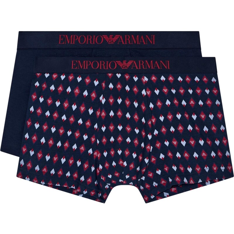 Emporio Armani Boxerky námornícka modrá / svetlomodrá / tmavočervená 67867572