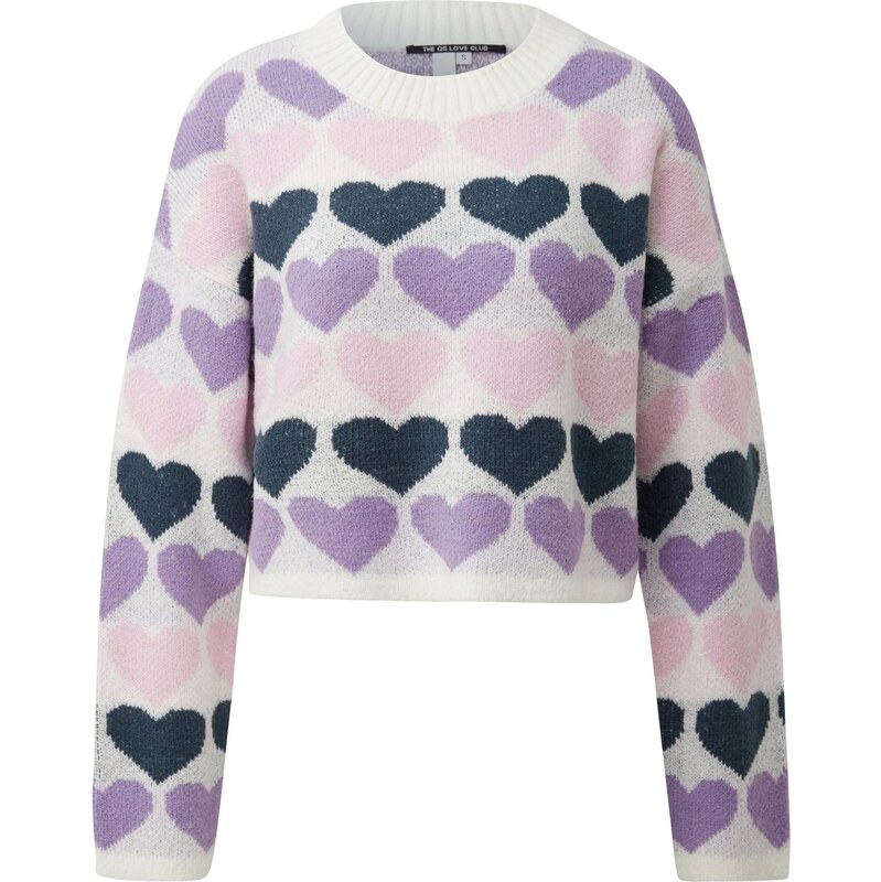 QS Sveter krémová / námornícka modrá / levanduľová / ružová 67867811