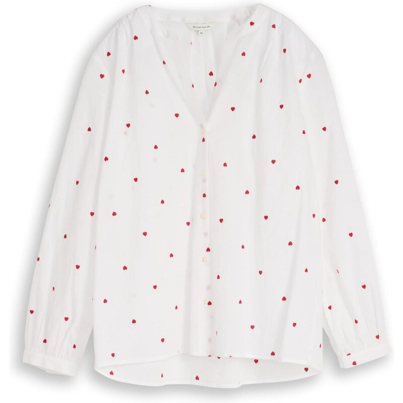 TOM TAILOR Blúzka jasne červená / biela 67867941