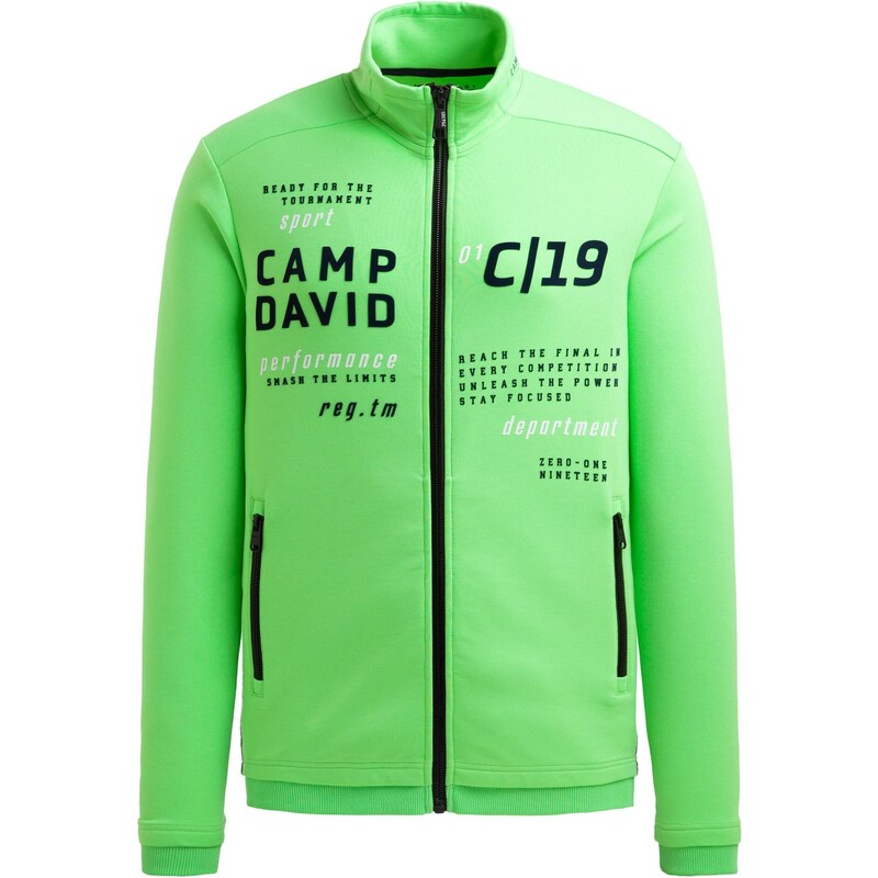 CAMP DAVID Tepláková bunda limetová / čierna 67868044