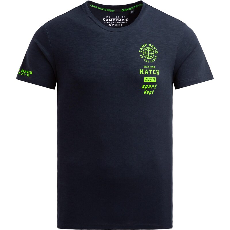 CAMP DAVID Tričko námornícka modrá / neónovo zelená 67868040