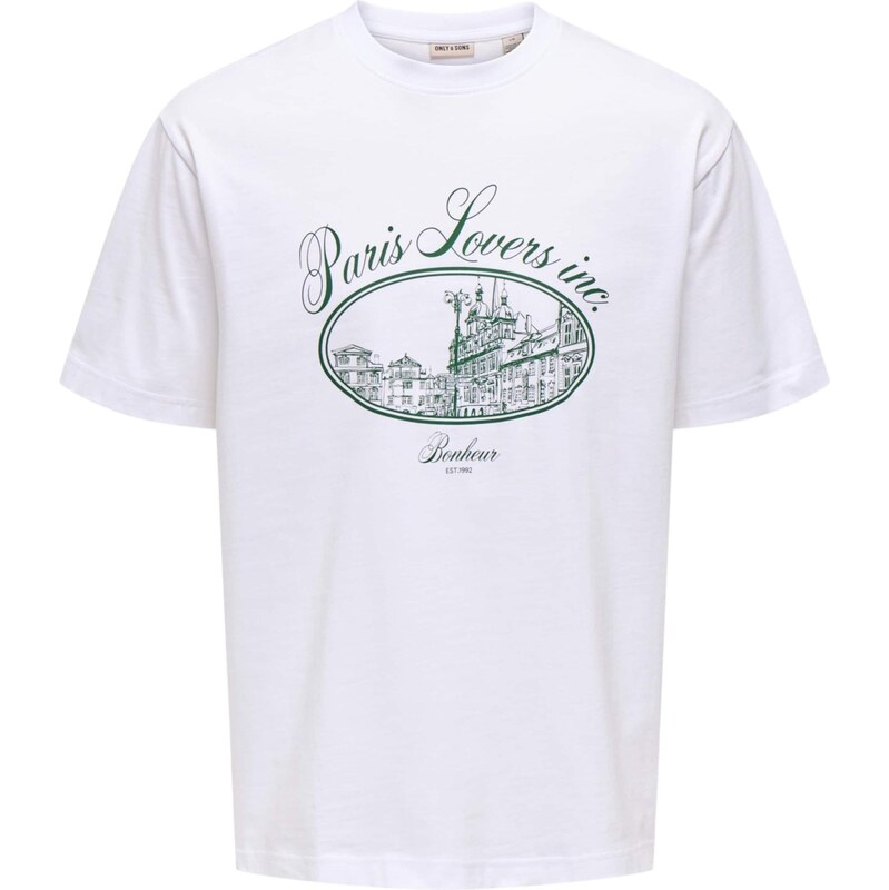 Only & Sons Tričko Fred Elegants zelená / biela 67868093