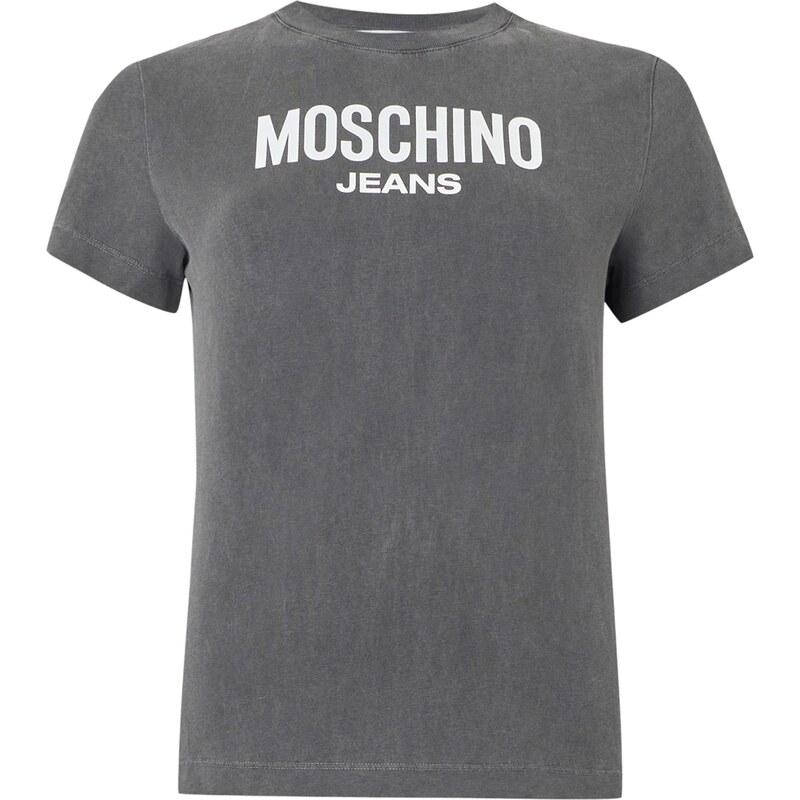 Moschino Jeans Tričko tmavosivá / biela 67868121