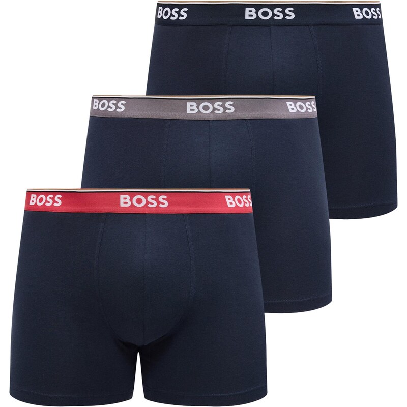 BOSS Boxerky Power námornícka modrá / tmavosivá / červená / biela 67868229