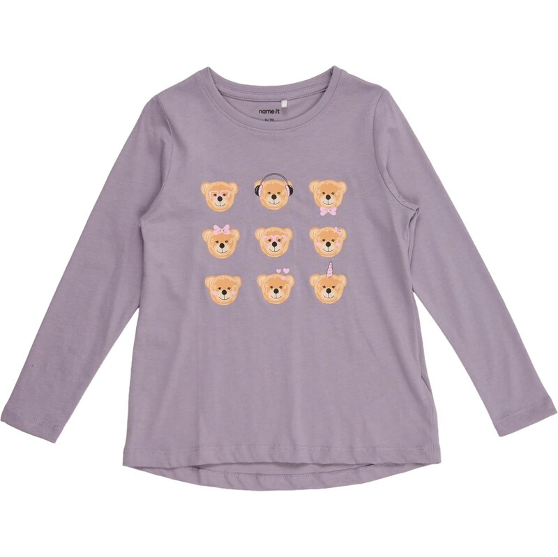 NAME IT Tričko NMFVIOLET farba ťavej srsti / svetlofialová / čierna 67868263