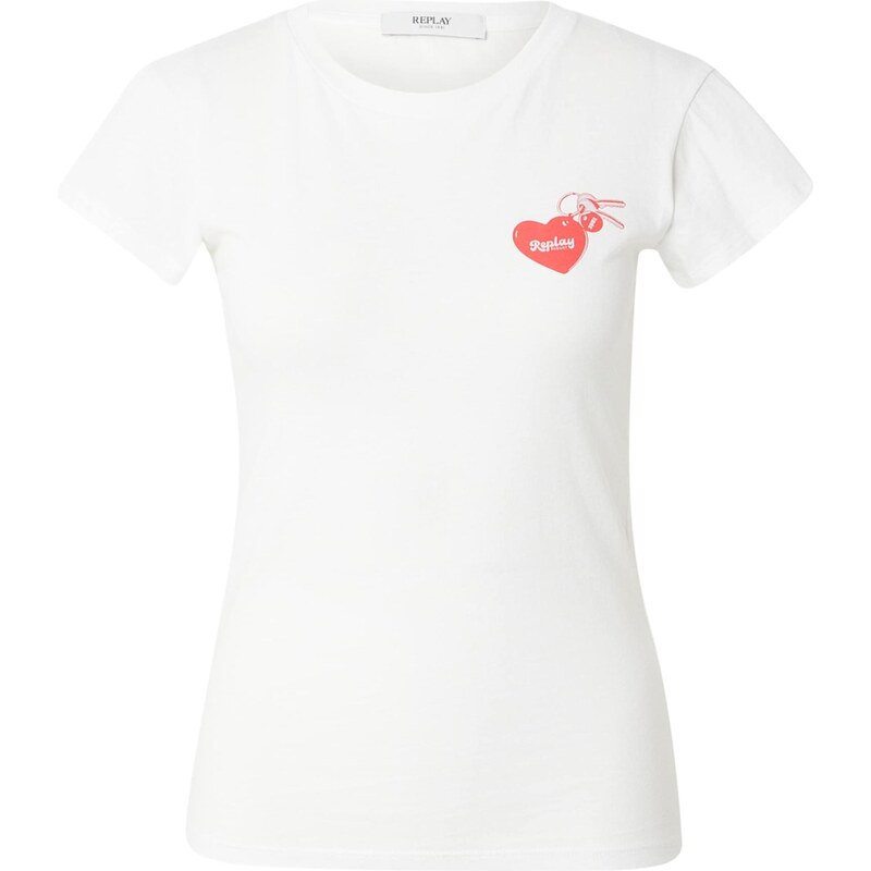 REPLAY Tričko červená / šedobiela 67868380