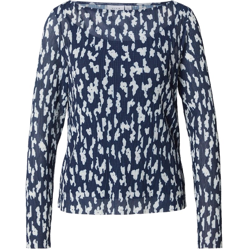 VILA Blúzka VIMETZA námornícka modrá / biela 67868452