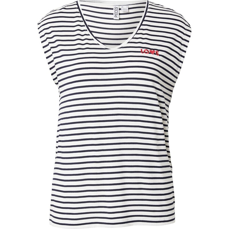 PIECES Top PCBILLO tmavomodrá / červená / biela 67868470