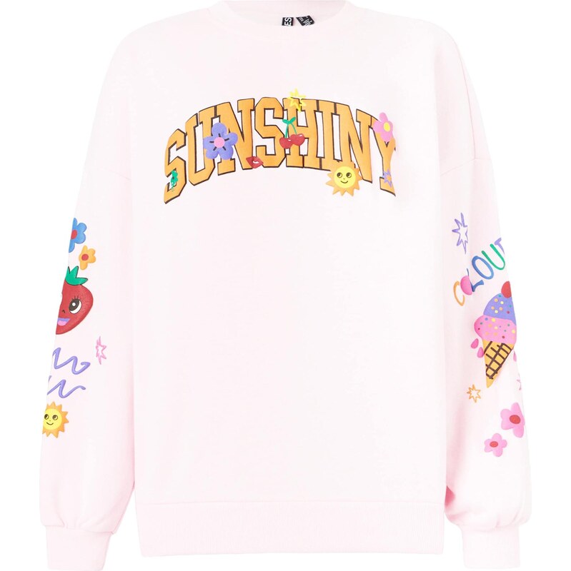 PIECES Mikina DINNA svetlomodrá / žltá / ružová 67868591