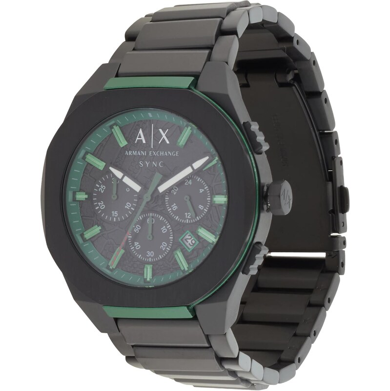 ARMANI EXCHANGE Analógové hodinky SYNC zelená / čierna 67868595
