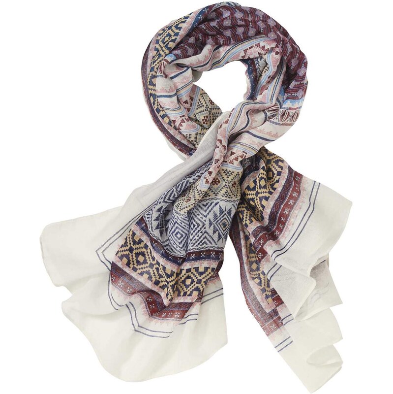 Šál s motívom etno Atlas For Men Béžová 67887534