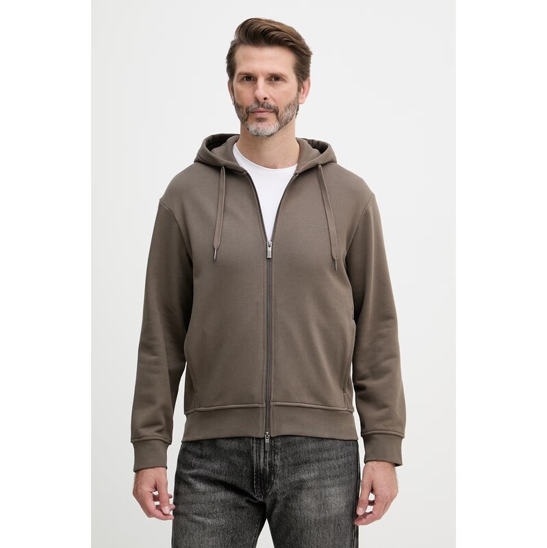 Armani Exchange mikina na zips s kapucňou pánska bavlnená 67866933