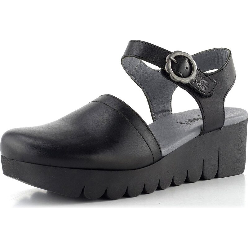 E-shop Fly London sandále na kline black P145385000