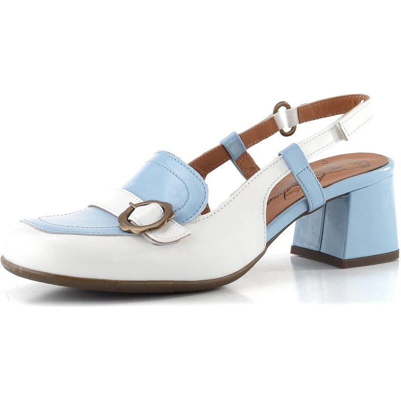 E-shop Fly London lodičky s voľnou pätou sky blue/offwhite P145456002