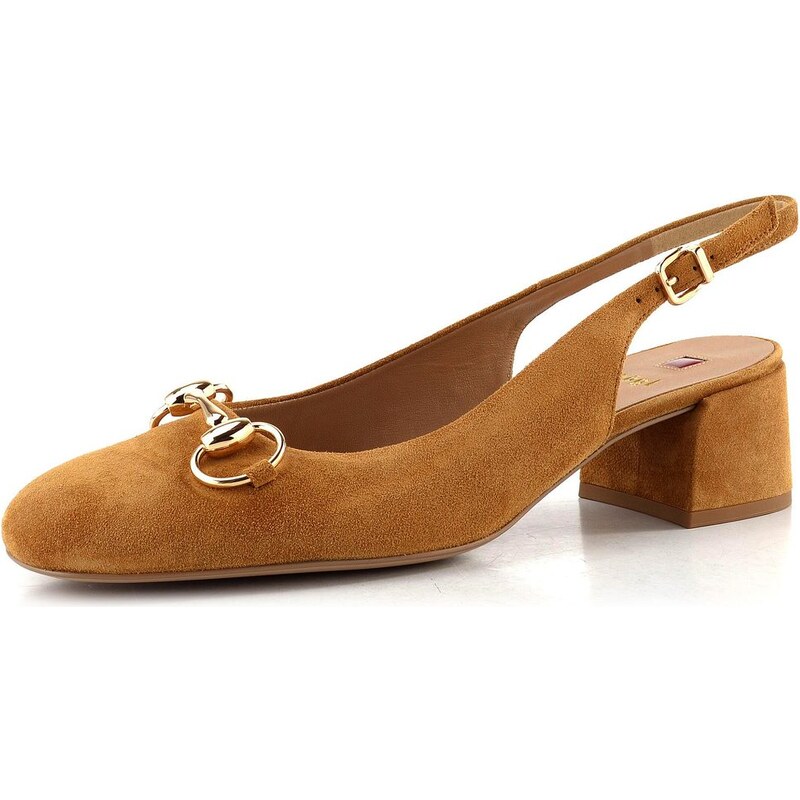 E-shop Högl semišové lodičky s voľnou pätou camel 1-104112-2200