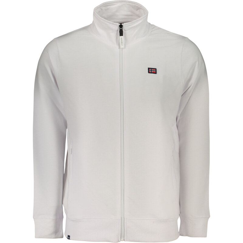 Športová Pánska Mikina so zipsom NORWAY 1963 Biela 68243987