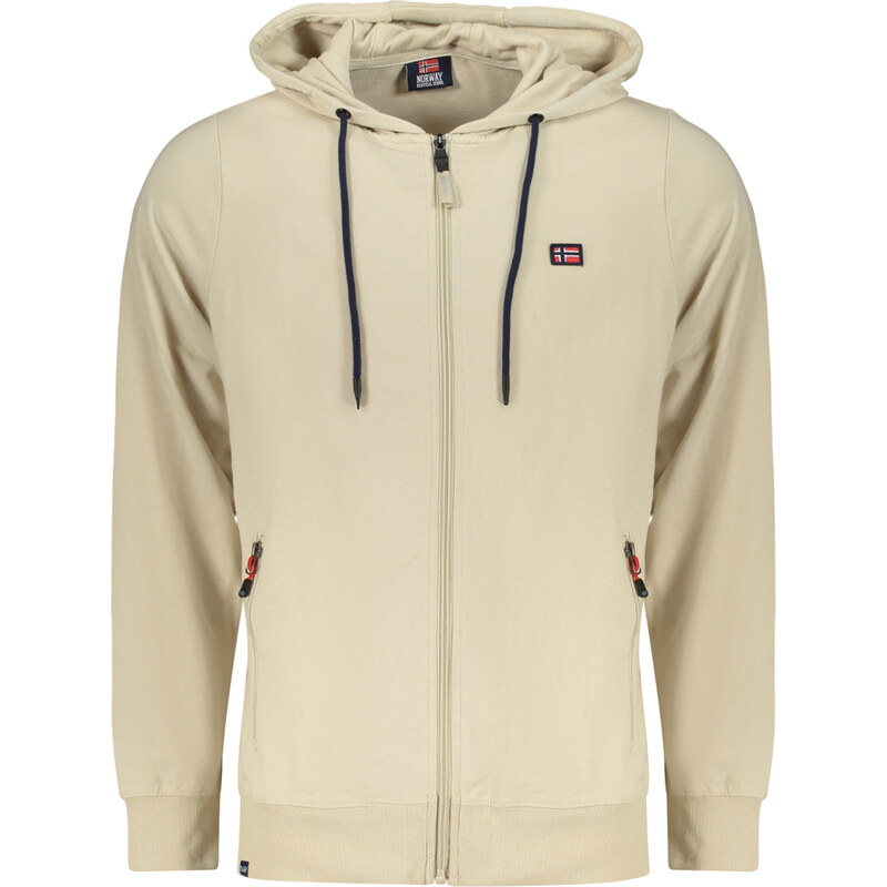 Športová Pánska Mikina so zipsom NORWAY 1963 Bežová 68244263