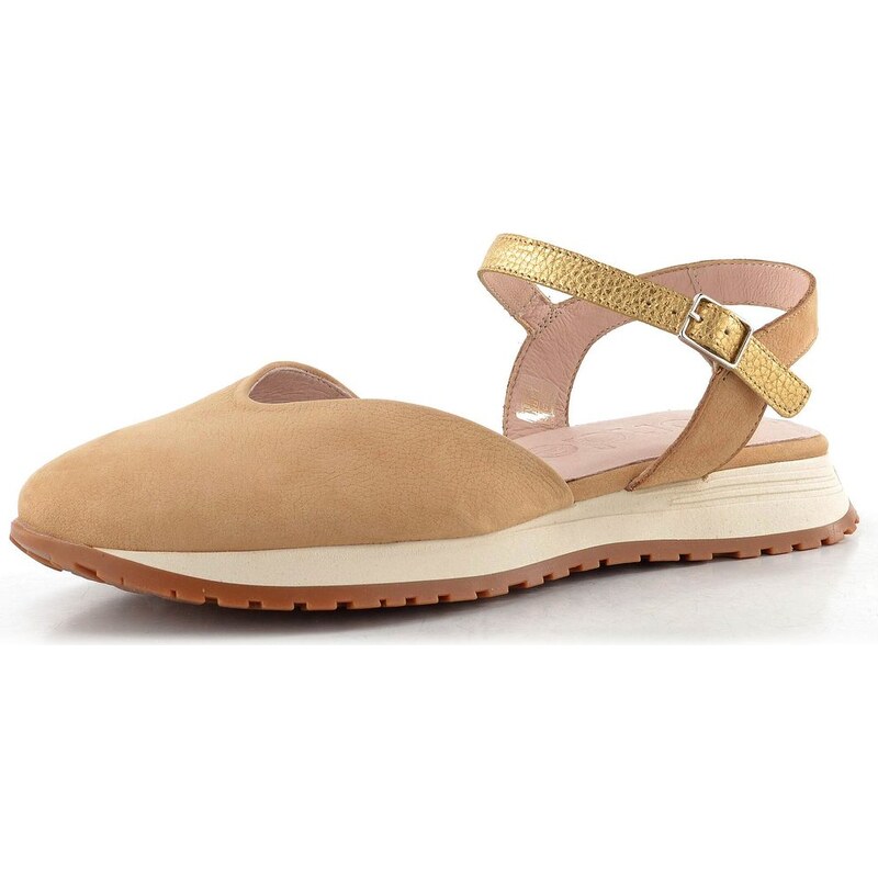 E-shop Wonders sandále s plnou špičkou sand/oro A-4804