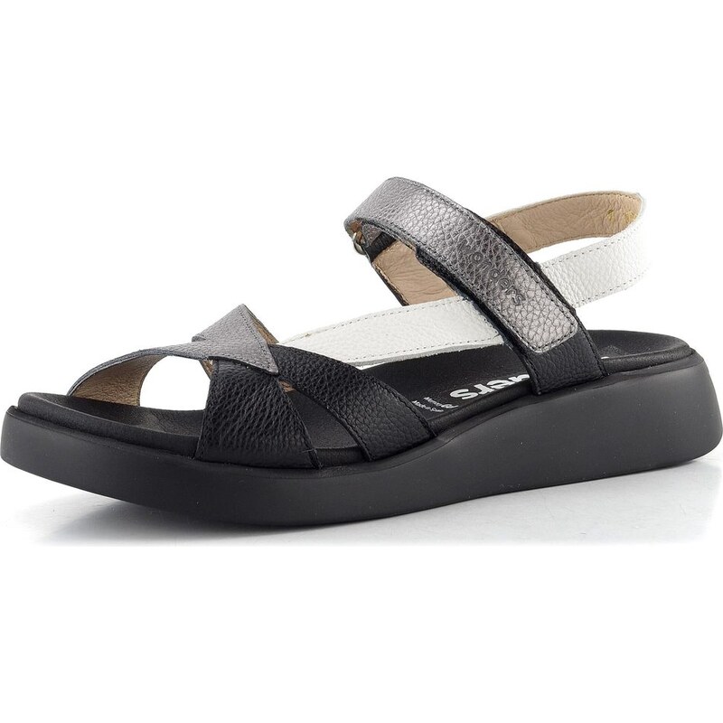 Wonders sandále na suchý zips negro/plomo/off C-6552 68773863