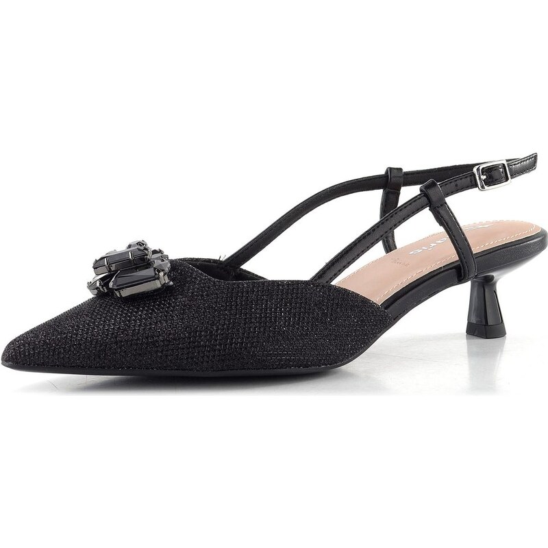 Tamaris lodičky s voľnou pätou black glam 1-29512-46 68773622