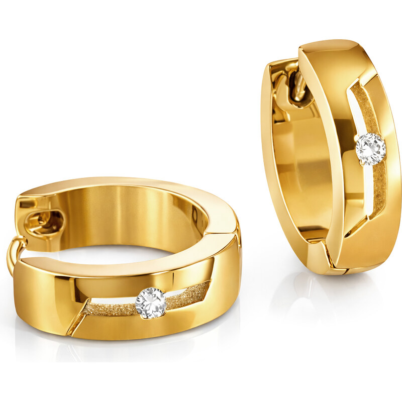 Boccia Titanium Pozlátené titánové náušnice s diamantom 05045-05 66585535