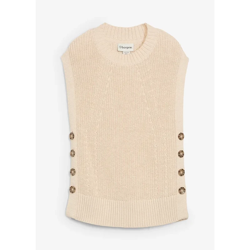 bonprix Pletená vesta, farba biela 65262759