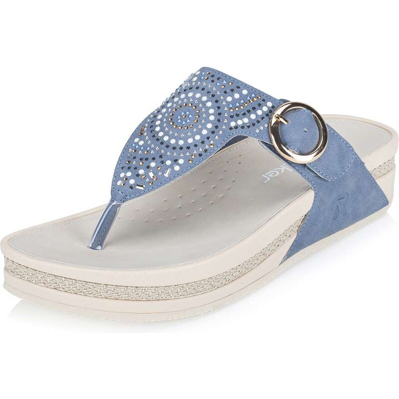 Dámske žabky RIEKER V1465-14 modrá S6 67870166