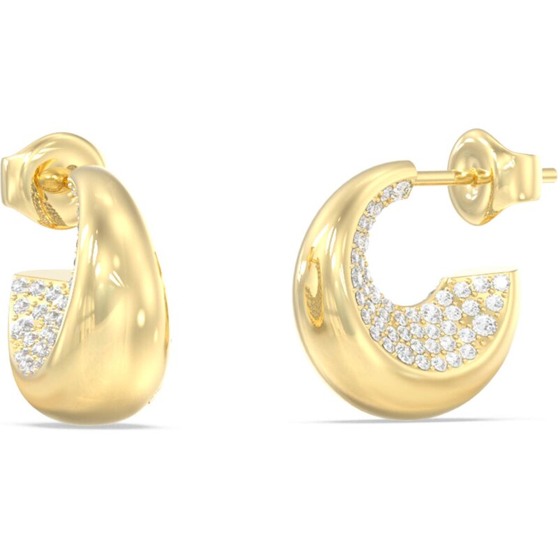 Guess Pozlátené náušnice s kryštálmi Moon Drops JUBE06249JWYGT/U 67876214