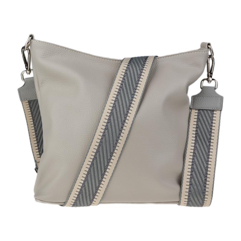 Sivá kožená talianska crossbody kabelka Amalia Grigia Perla IV 67876676