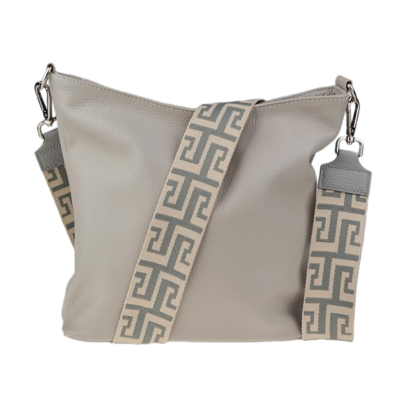 Sivá kožená talianska crossbody kabelka Amalia Grigia Perla III 67876675